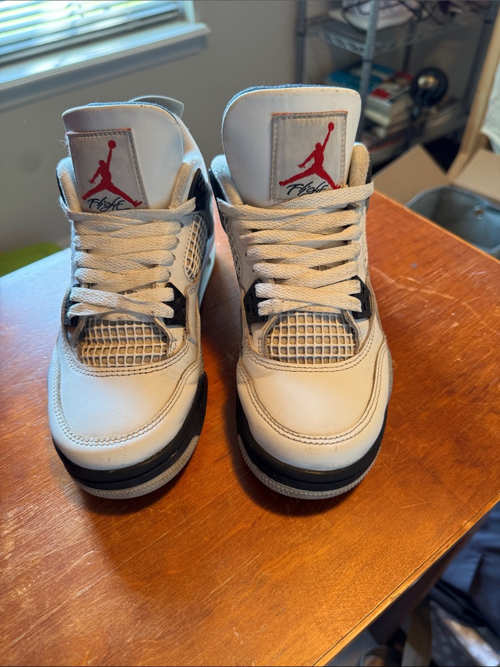 Jordan Kids White, Black and Red Sneakers